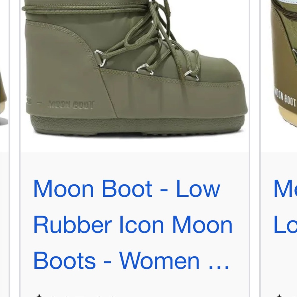 Moon Boot Women's Low Rubber Icon Boots - Olive